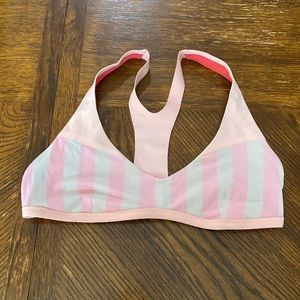 Pink & white LULULEMON SWIM TOP